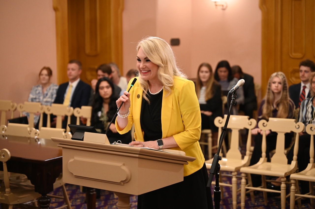 Rep. Miller providing sponsor testimony in House Committee.