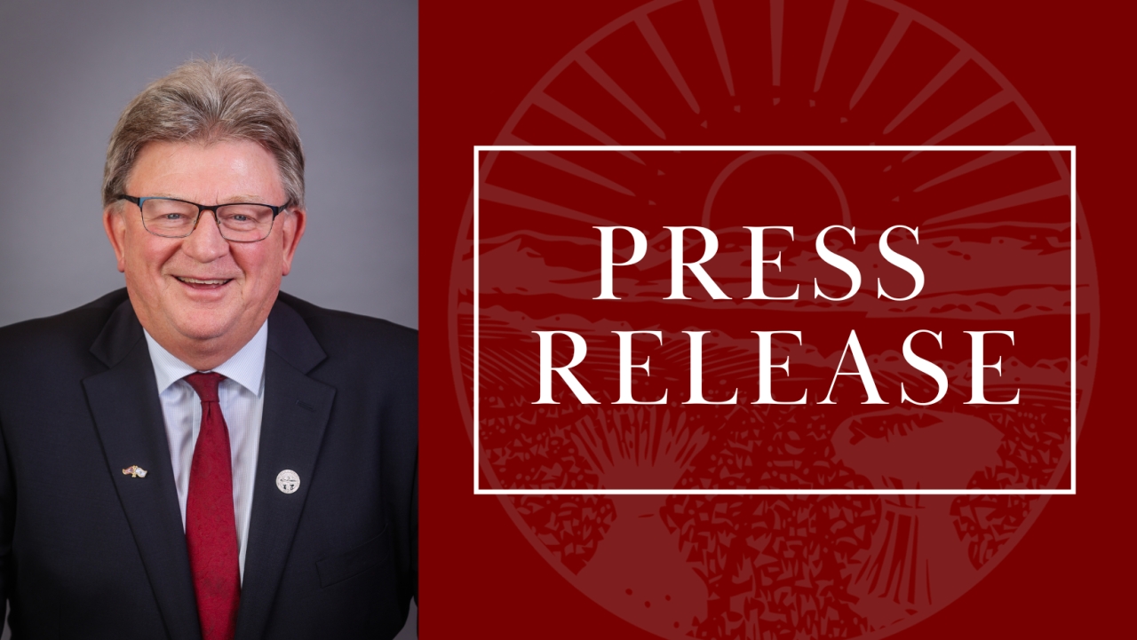 Image that says Press Release and includes a picture of Rep. Hoops