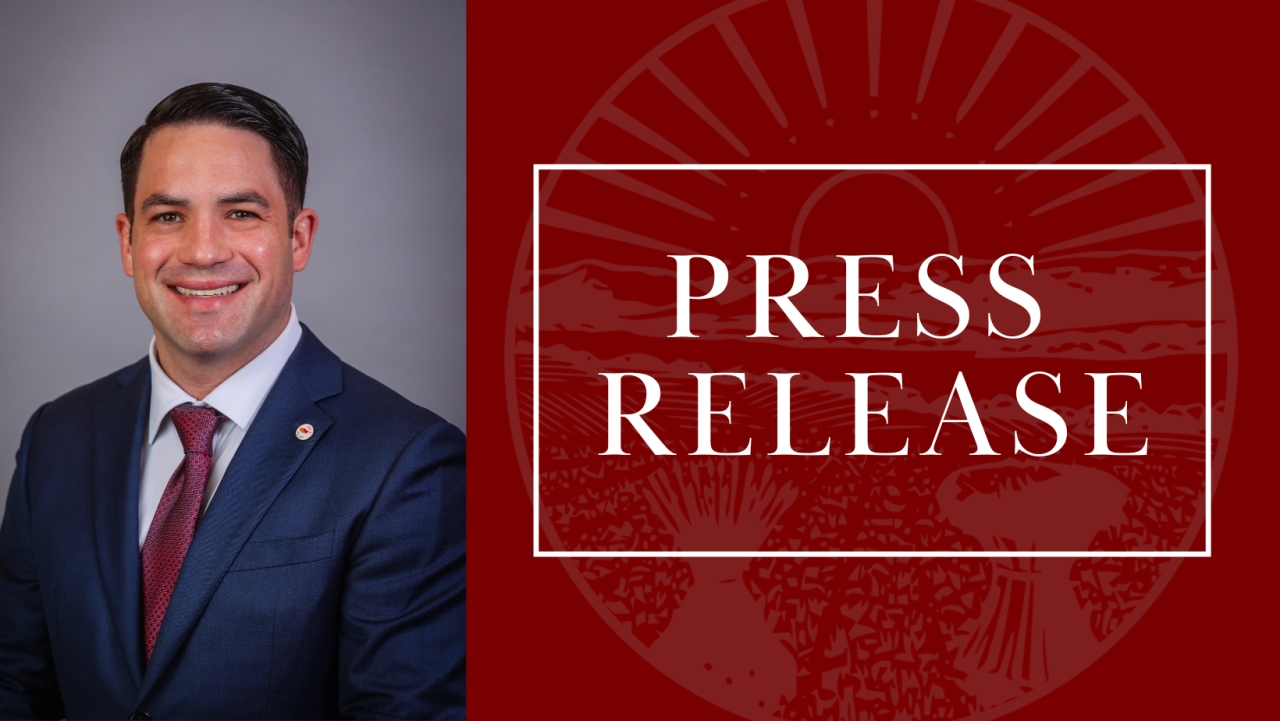 Image that says Press Release and includes a picture of Rep. Demetriou