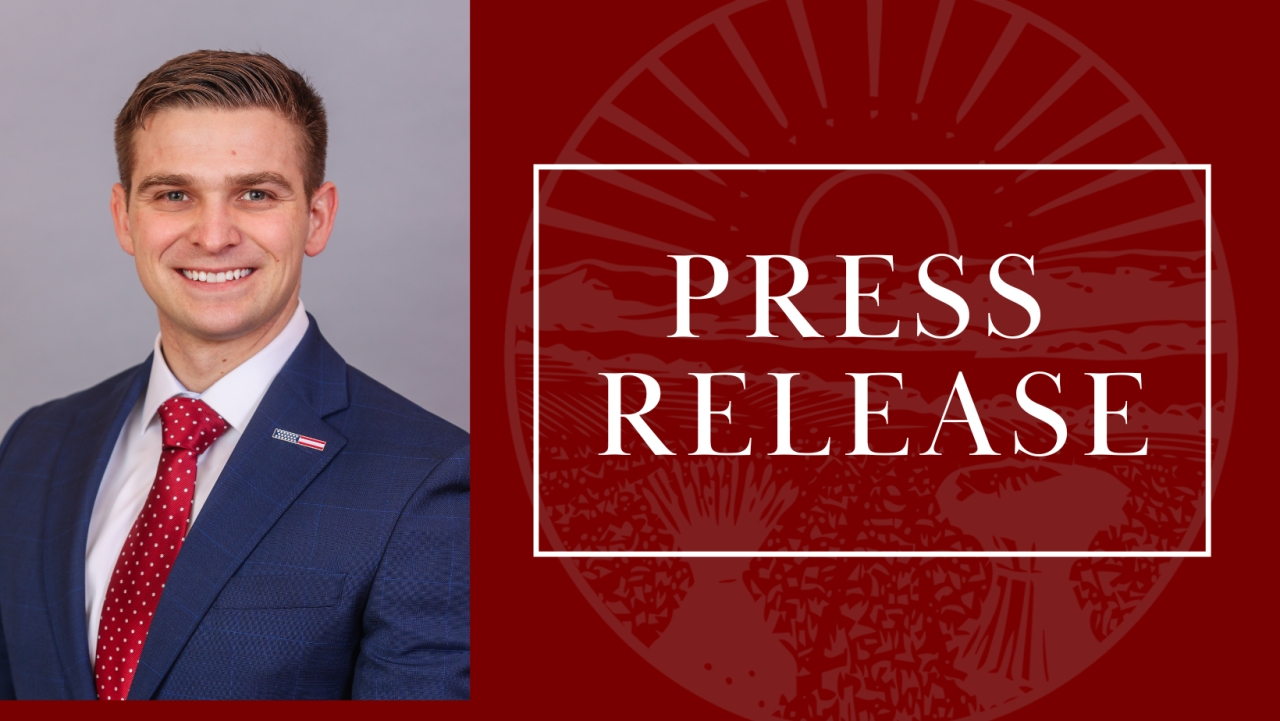Image that says Press Release and includes a picture of Rep. Ty Mathews
