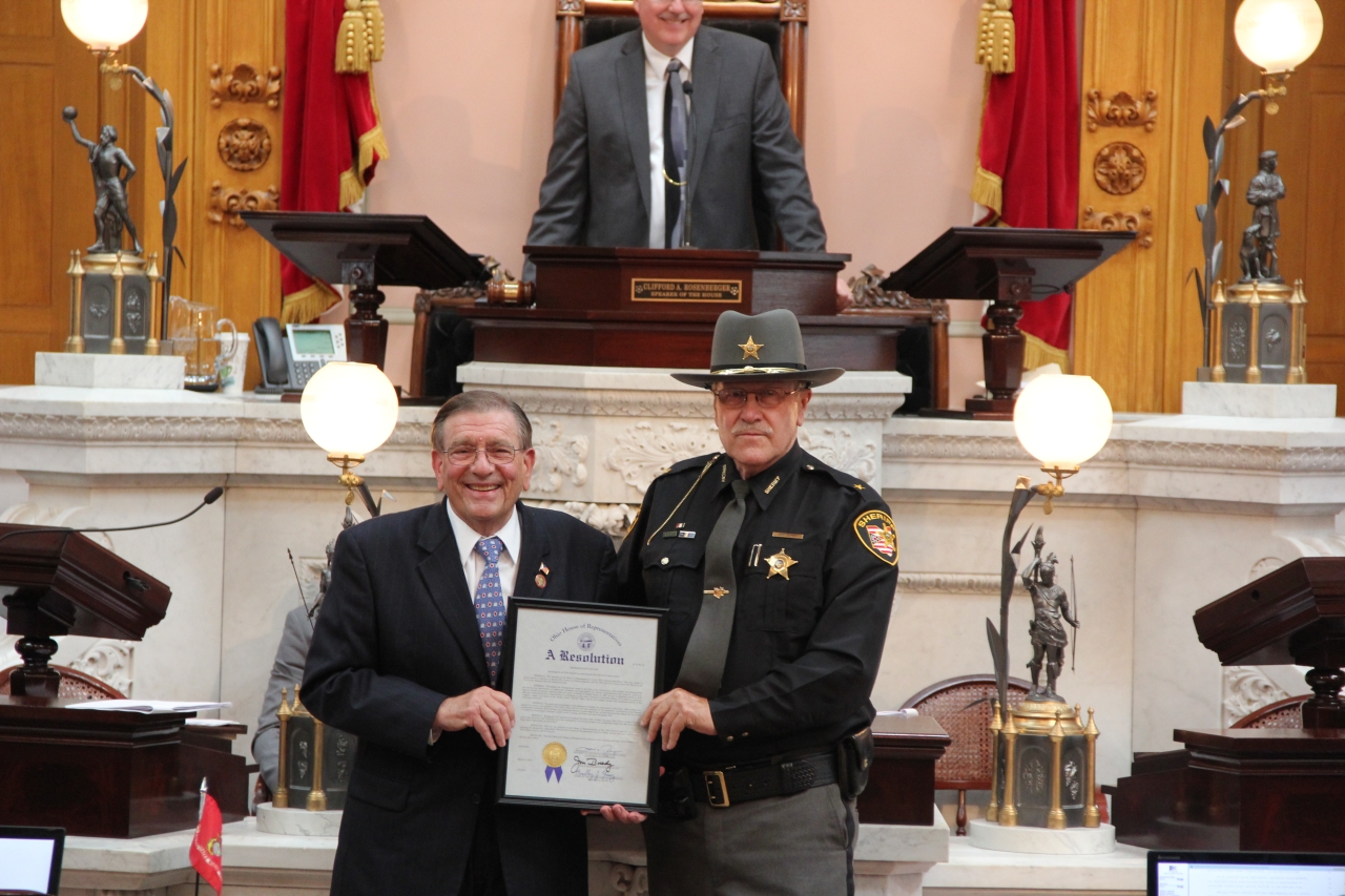 State Representative Jim Buchy Honors Shelby County Sheriff John Lenhart on Ohio House Floor